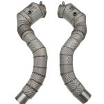 BMW F10 550I N63 / N63TU 3" CATLESS DOWNPIPES - catted  with heat shiled